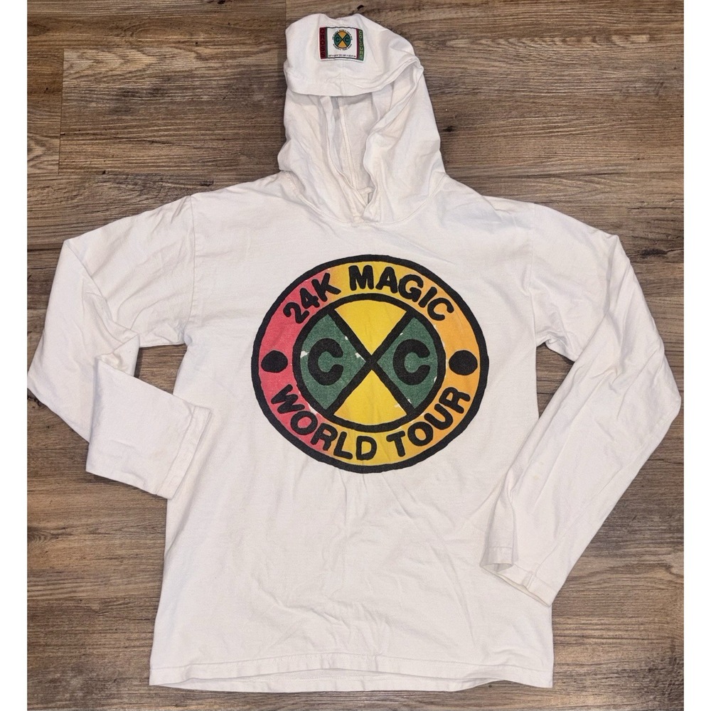 Bruno Mars 24K Magic World Tour 2018 Cross Colours Hooded Long Sleeve Adult XS